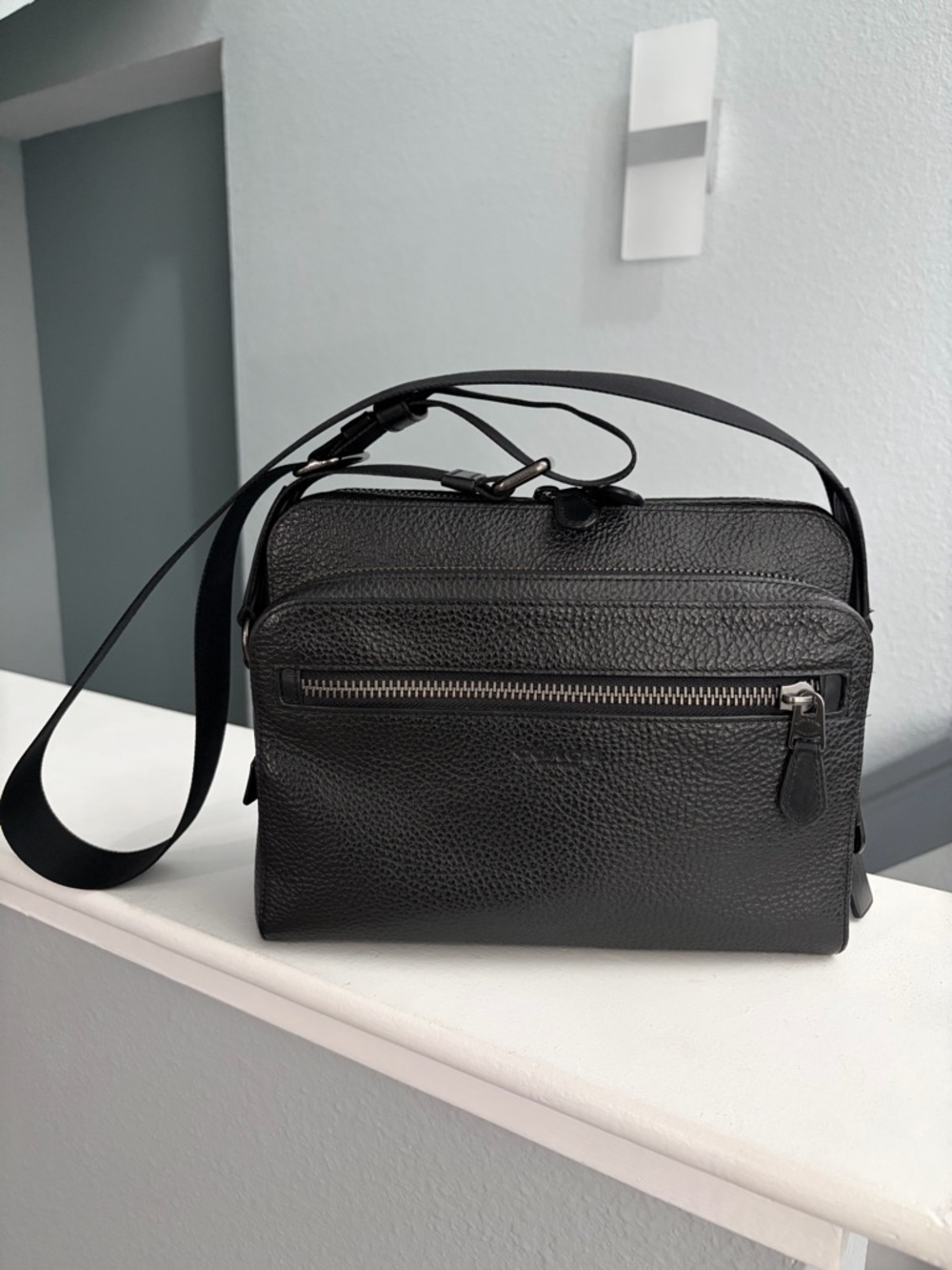 Coach Men's Black Leather Crossbody Bag